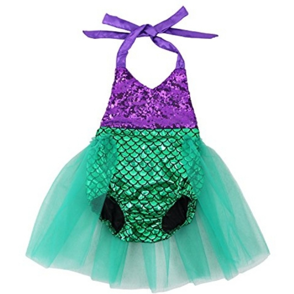 Mermaid Bathing Suit Purple & Green 6-12 months